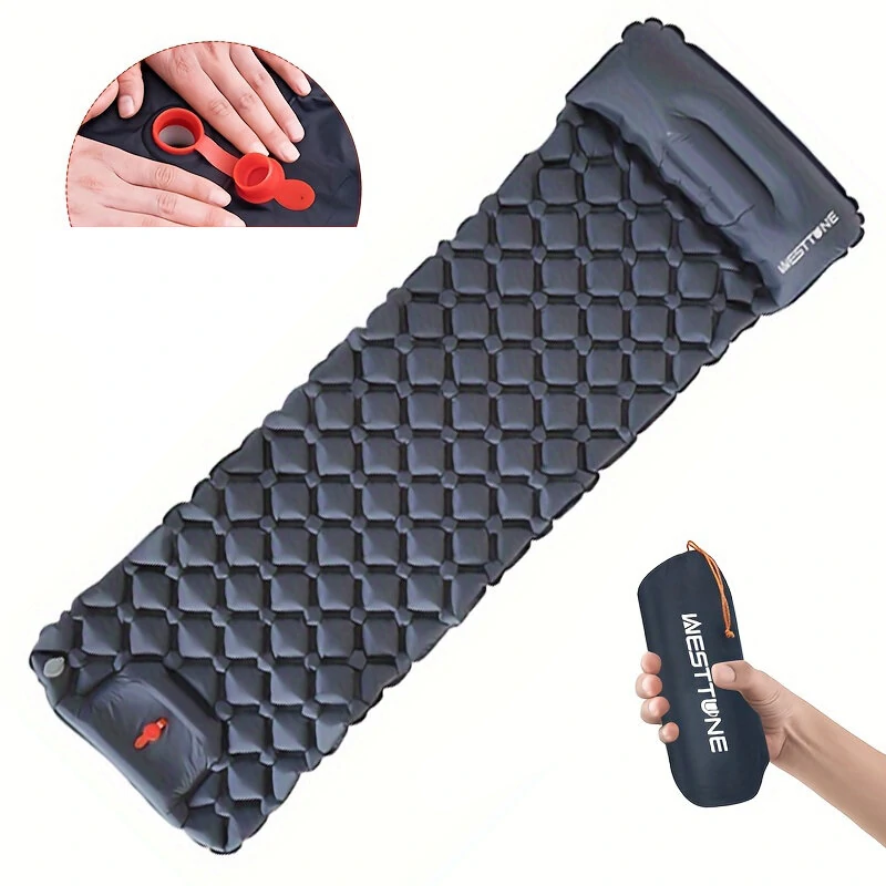 IPRee® Lightweight Inflatable Sleeping Pad Mattress with Pillow for Comfortable Hiking Camping Compact Sleep Air Mattress (image for) IPRee® Lightweight Inflatable Sleeping Pad Mattress with Pillow for Comfortable Hiking Camping Compact Sleep Air Mattress